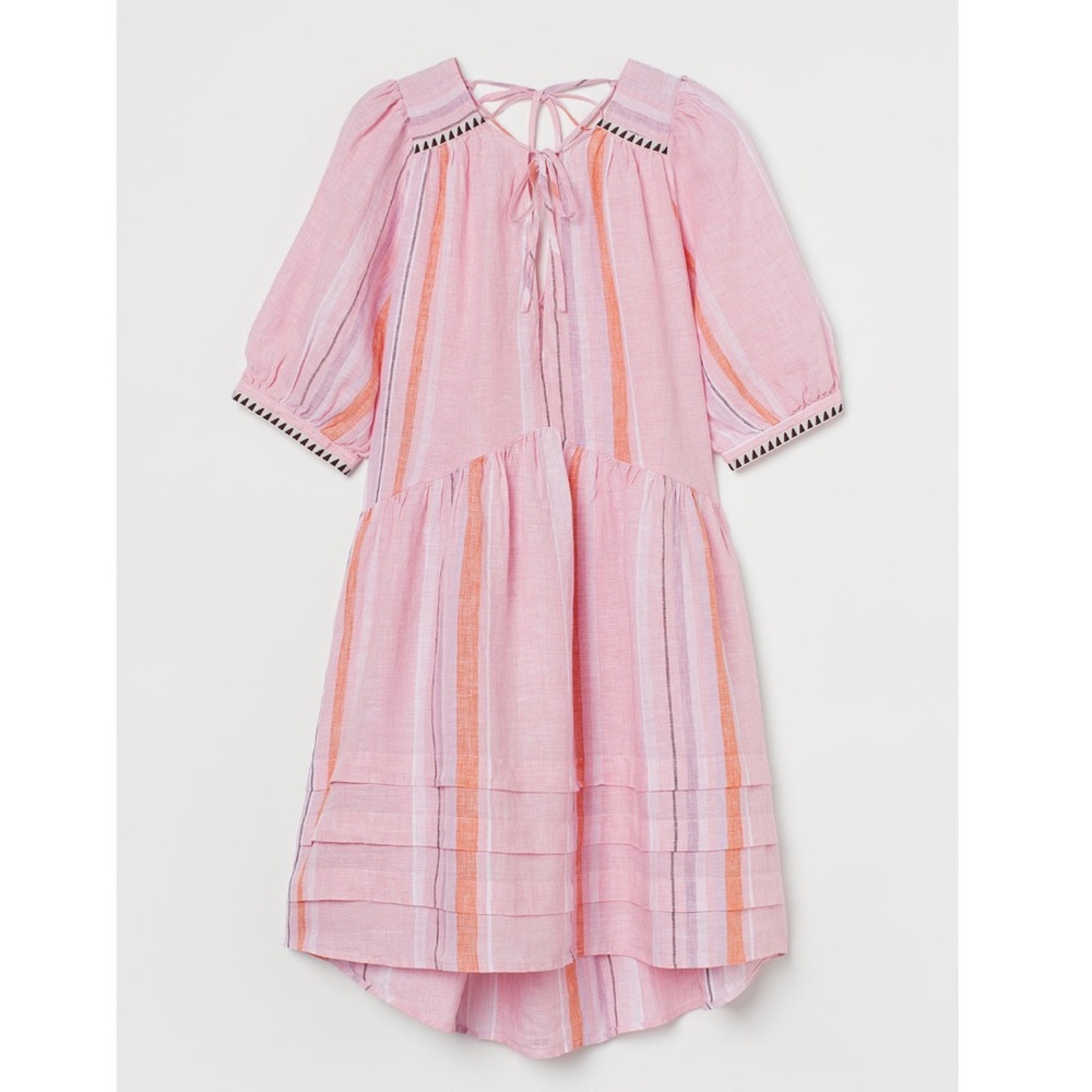 H&M X Lemlem Mini Pink Linen Dress
